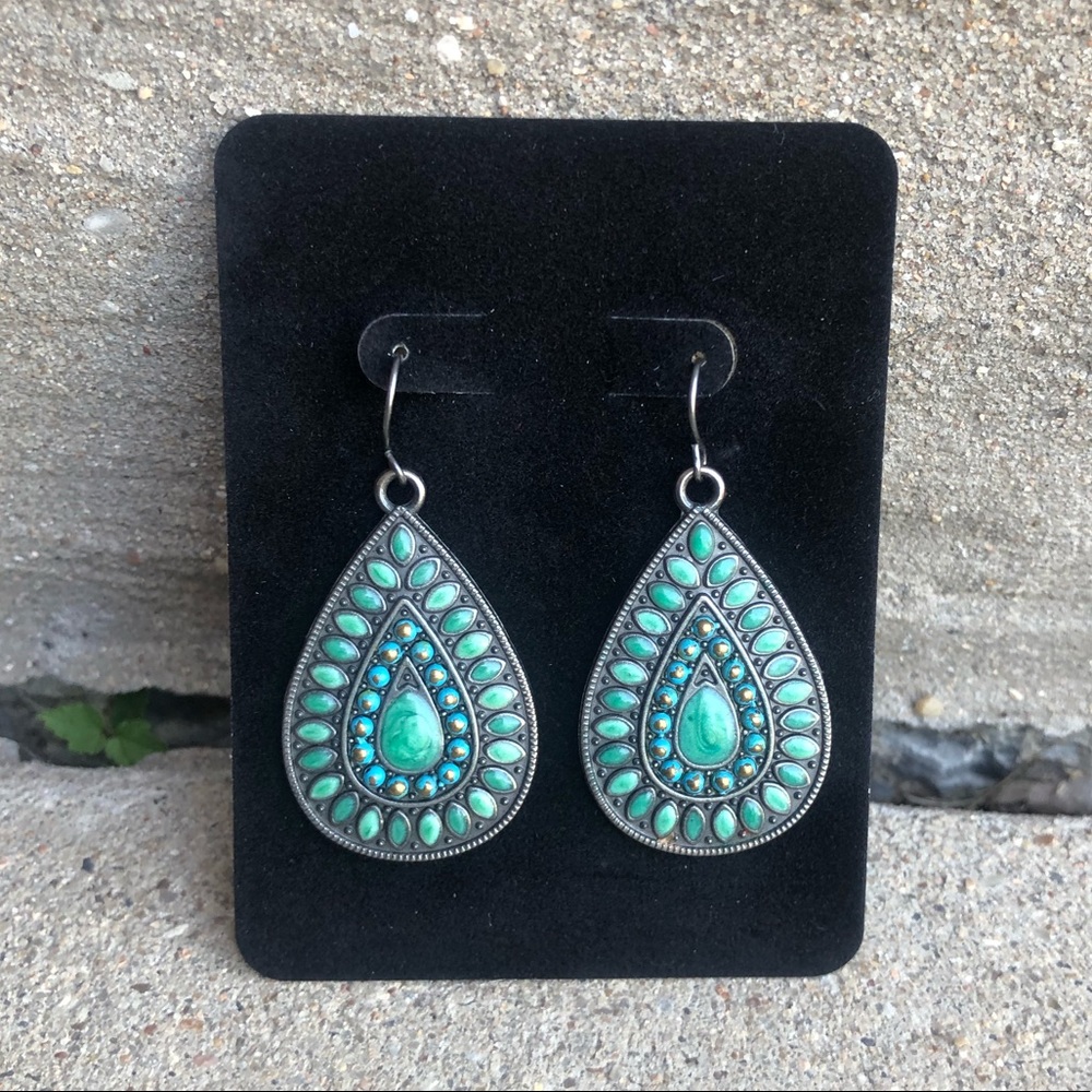 New Boho Silver Teardrop Dangle Earrings